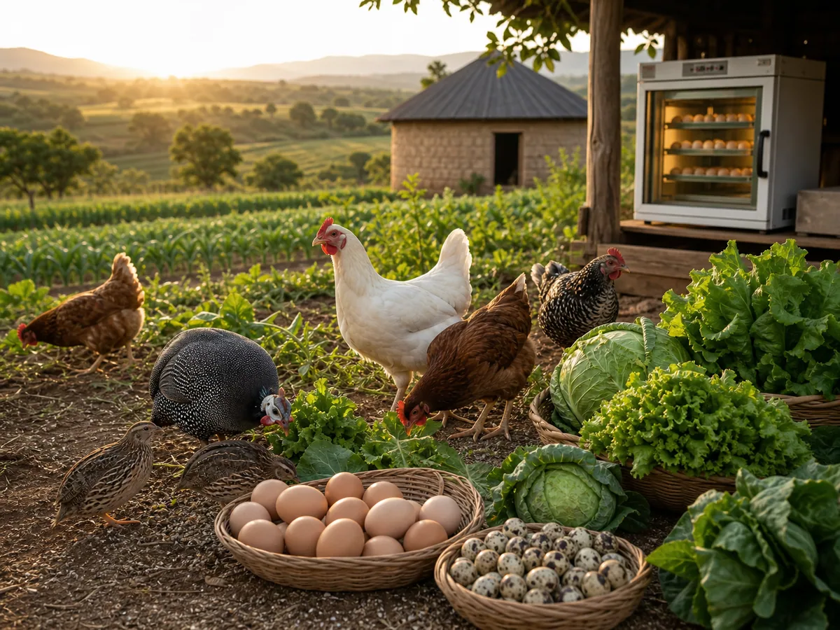 Healthy poultry, eggs and fresh produce at Yakumudzi Farms